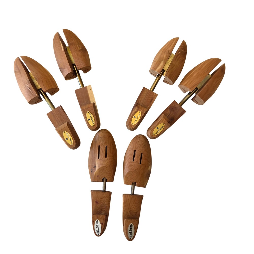 Nordstrom Cedar Wood Shoe Trees Lot of 3 Pairs Men Size Medium Made in USA